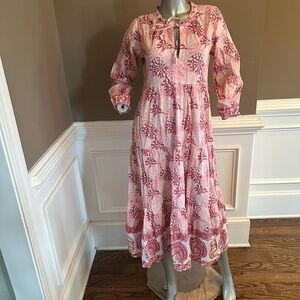 TUCKERNUCK  Beach Dusty Rose Nautilus Shell  Salty Paloma Caftan Sz XS